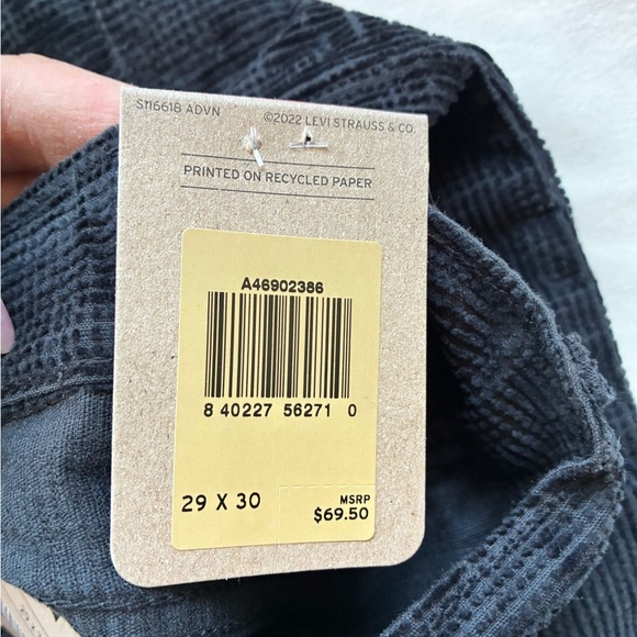Levi’s 511 Slim Fit Corduroy Pants Black Leopard Textured 29x30 NWT - Picture 2 of 6